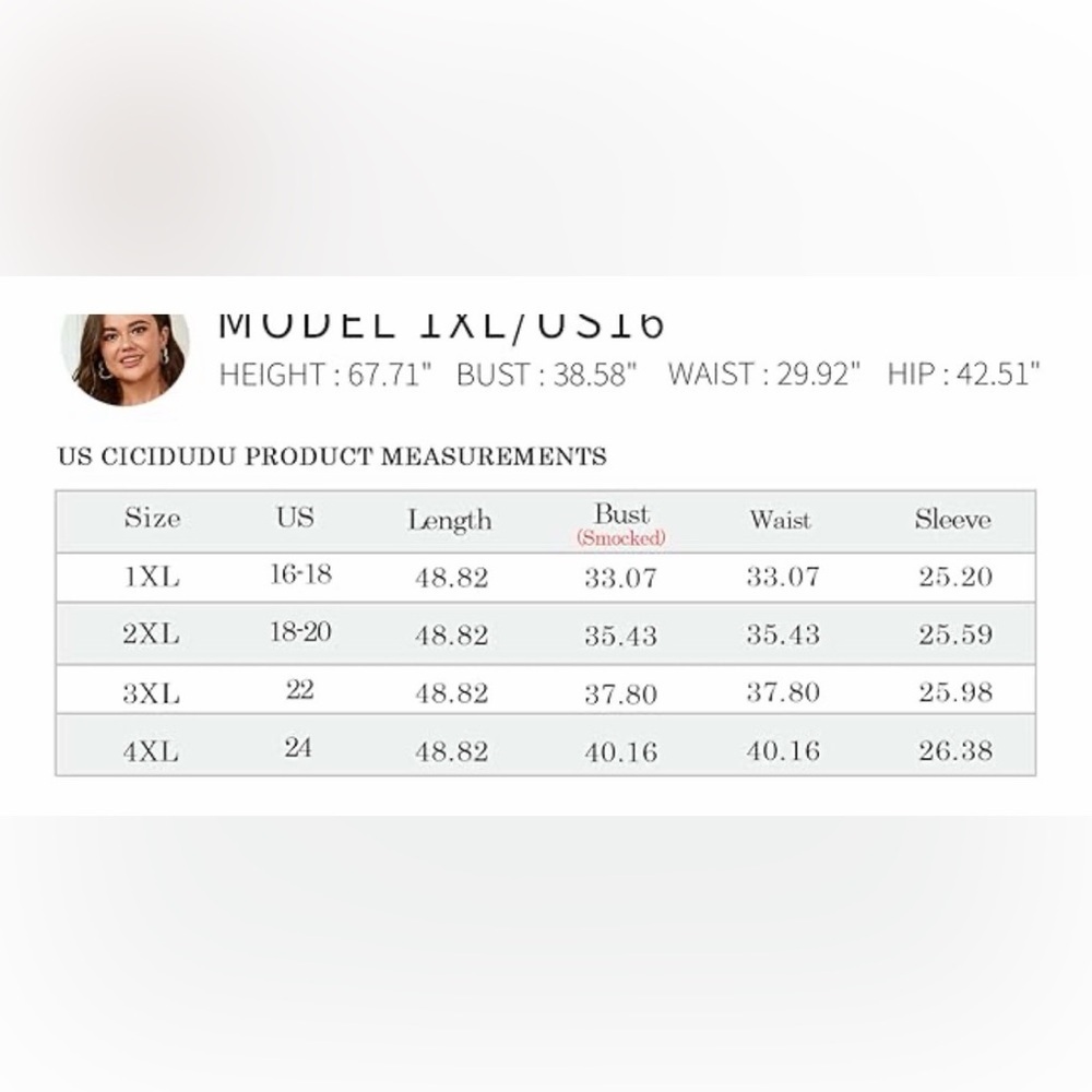 🆕Plus Size Smocked Casual Maxi Dress for Curvy Dress - Picture 2 of 2